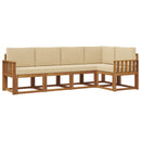 Udendørs sofagruppe med pude 5 pcs Naturlig og Beige