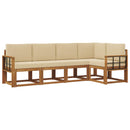 Udendørs sofagruppe med pude 5 pcs Naturlig og Beige