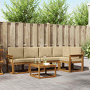 Udendørs sofagruppe med pude 6 pcs Naturlig og Beige