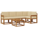 Udendørs sofagruppe med pude 6 pcs Naturlig og Beige