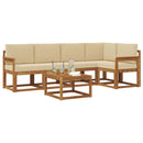 Udendørs sofagruppe med pude 6 pcs Naturlig og Beige