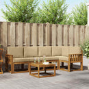 Udendørs sofagruppe med pude 6 pcs Naturlig og Beige