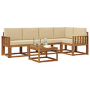 Udendørs sofagruppe med pude 6 pcs Naturlig og Beige