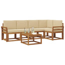 Udendørs sofagruppe med pude 6 pcs Naturlig og Beige