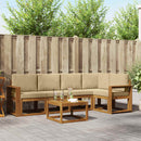 Udendørs sofagruppe med pude 6 pcs Naturlig og Beige