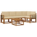 Udendørs sofagruppe med pude 6 pcs Naturlig og Beige