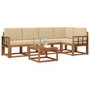 Udendørs sofagruppe med pude 6 pcs Naturlig og Beige
