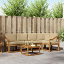 Udendørs sofagruppe med pude 6 pcs Naturlig og Beige