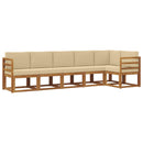 Udendørs sofagruppe med pude 6 pcs Naturlig og Beige
