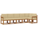 Udendørs sofagruppe med pude 6 pcs Naturlig og Beige