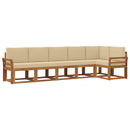 Udendørs sofagruppe med pude 6 pcs Naturlig og Beige