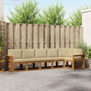 Udendørs sofagruppe med pude 6 pcs Naturlig og Beige