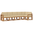 Udendørs sofagruppe med pude 6 pcs Naturlig og Beige