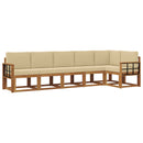 Udendørs sofagruppe med pude 6 pcs Naturlig og Beige
