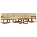 Udendørs sofagruppe med pude 7 pcs Naturlig og Beige