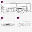 Udendørs sofagruppe med pude 7 pcs Naturlig og Beige