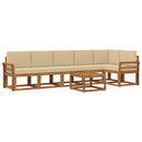 Udendørs sofagruppe med pude 7 pcs Naturlig og Beige