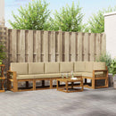 Udendørs sofagruppe med pude 7 pcs Naturlig og Beige