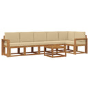 Udendørs sofagruppe med pude 7 pcs Naturlig og Beige