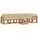 Udendørs sofagruppe med pude 7 pcs Naturlig og Beige