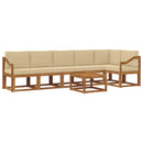 Udendørs sofagruppe med pude 7 pcs Naturlig og Beige