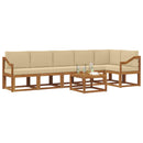 Udendørs sofagruppe med pude 7 pcs Naturlig og Beige