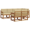 Udendørs sofagruppe med pude 7 pcs Naturlig og Beige