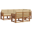 Udendørs sofagruppe med pude 7 pcs Naturlig og Beige