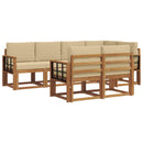 Udendørs sofagruppe med pude 7 pcs Naturlig og Beige