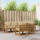 Udendørs sofagruppe med pude 7 pcs Naturlig og Beige