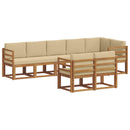 Udendørs sofagruppe med pude 8 pcs Naturlig og Beige