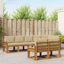 Udendørs sofagruppe med pude 8 pcs Naturlig og Beige
