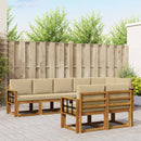 Udendørs sofagruppe med pude 8 pcs Naturlig og Beige