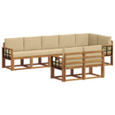 Udendørs sofagruppe med pude 8 pcs Naturlig og Beige