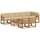 Udendørs sofagruppe med pude 9 pcs Naturlig og Beige