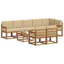 Udendørs sofagruppe med pude 9 pcs Naturlig og Beige