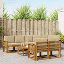 Udendørs sofagruppe med pude 9 pcs Naturlig og Beige