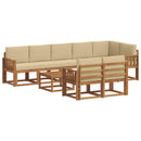 Udendørs sofagruppe med pude 9 pcs Naturlig og Beige