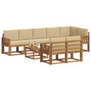 Udendørs sofagruppe med pude 9 pcs Naturlig og Beige