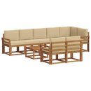 Udendørs sofagruppe med pude 9 pcs Naturlig og Beige