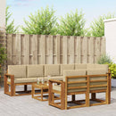 Udendørs sofagruppe med pude 9 pcs Naturlig og Beige