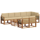 Udendørs sofagruppe med pude 9 pcs Naturlig og Beige