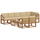 Udendørs sofagruppe med pude 9 pcs Naturlig og Beige