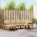 Udendørs sofagruppe med pude 6 pcs Naturlig og Beige