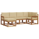 Udendørs sofagruppe med pude 6 pcs Naturlig og Beige