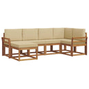 Udendørs sofagruppe med pude 6 pcs Naturlig og Beige