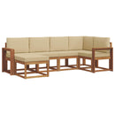 Udendørs sofagruppe med pude 6 pcs Naturlig og Beige
