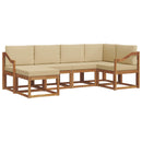 Udendørs sofagruppe med pude 6 pcs Naturlig og Beige