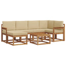 Udendørs sofagruppe med pude 7 pcs Naturlig og Beige