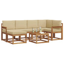 Udendørs sofagruppe med pude 7 pcs Naturlig og Beige